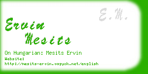 ervin mesits business card